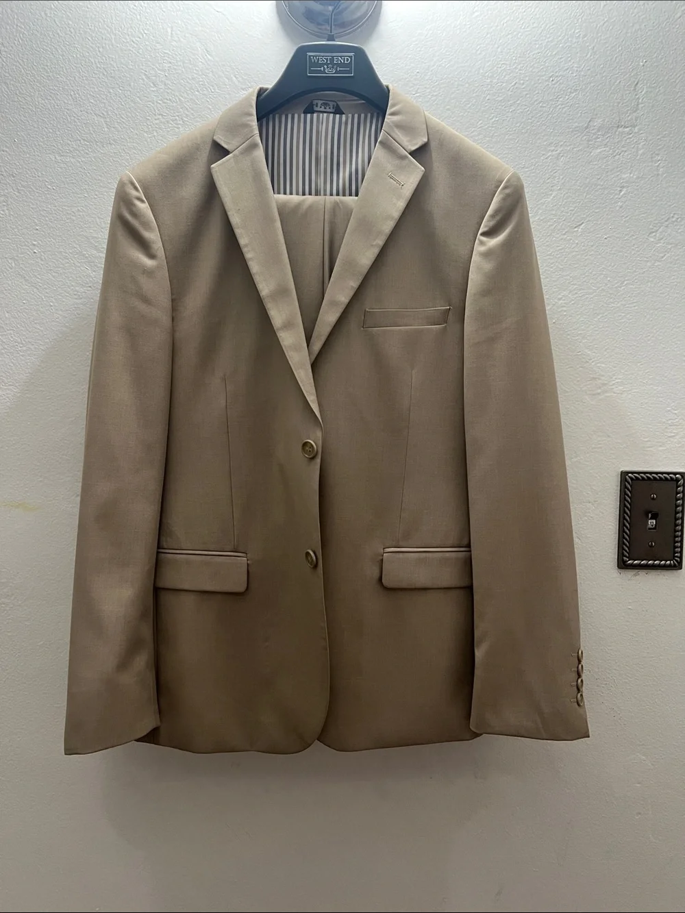 Men's Tan Two-Button Blazer - Classic Tailored Fit